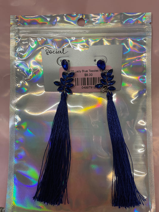 12/28 Lady Blue Tassles Earrings