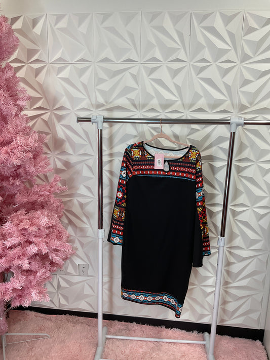 10/14 LADY TRIBAL BLACK DRESS BELL SLEEVES 14/16