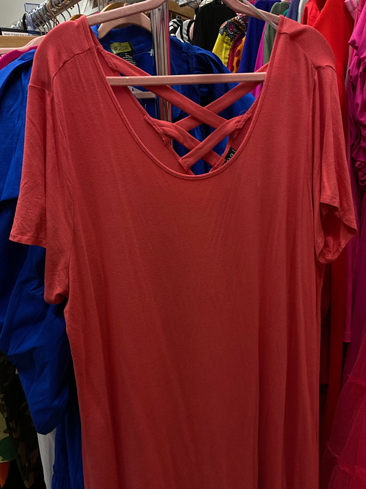 3/12 Lady Casual Coral dress 1x