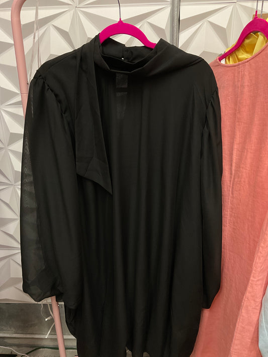 2/24 Lady Black Puffy Sleeves Dress sz 3x