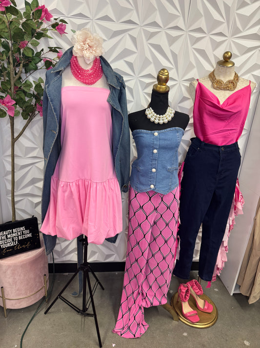 Pink Fringe Jeans