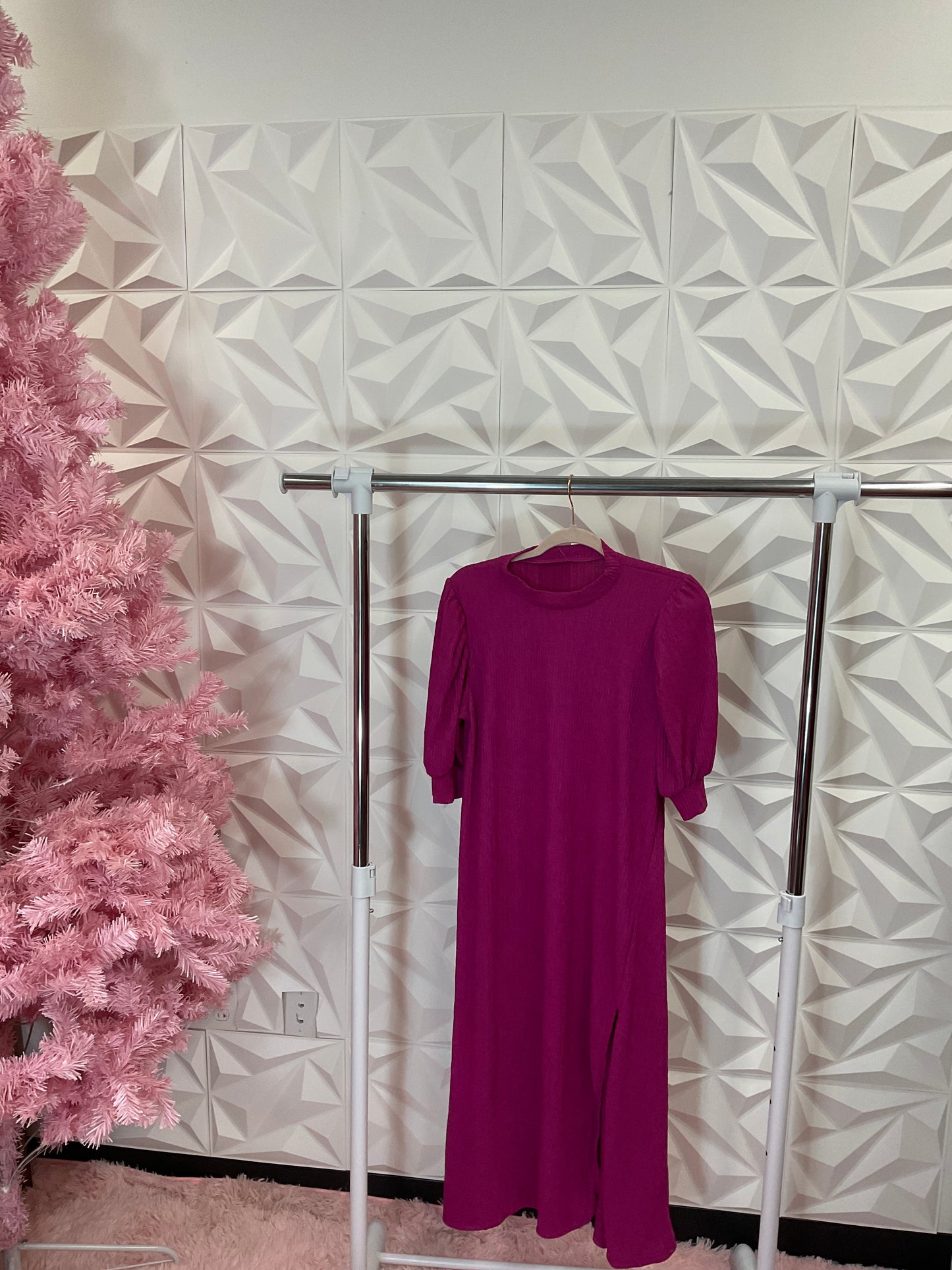 10/14 LADY DARK RIBBED DRESS PINK SZ 16/18