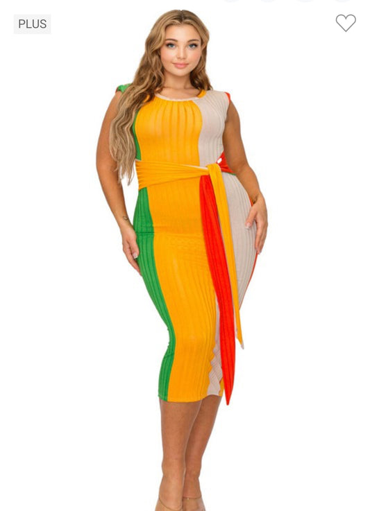 Lady Striped Down Dress