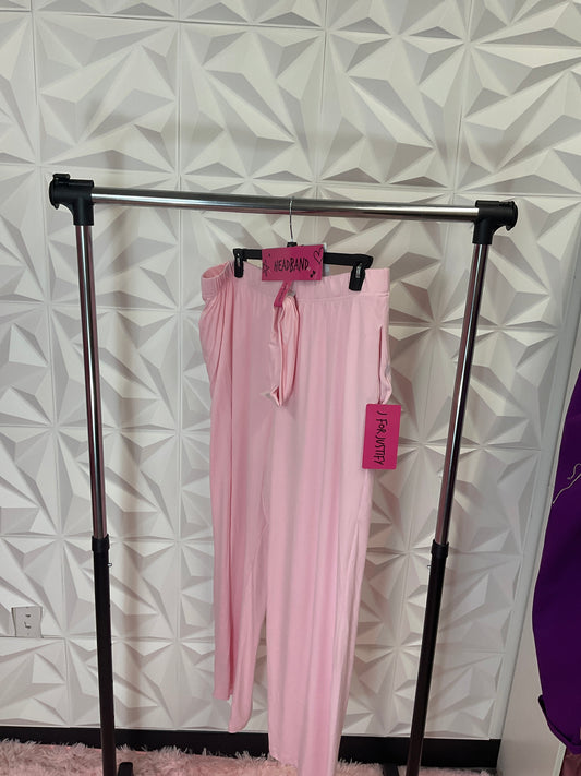 10/7 LADY PINK LOUNGE BOTTOMS W/ HEADBAND