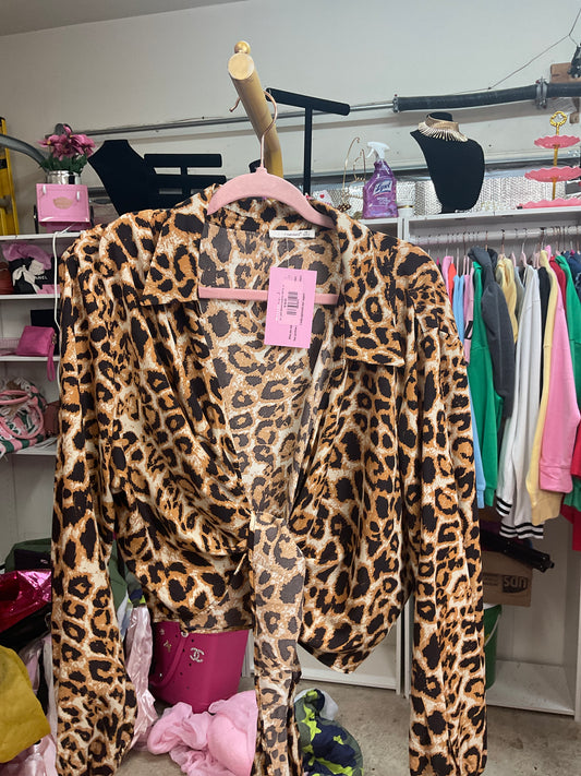 LADY BROWN CHEETAH TOP