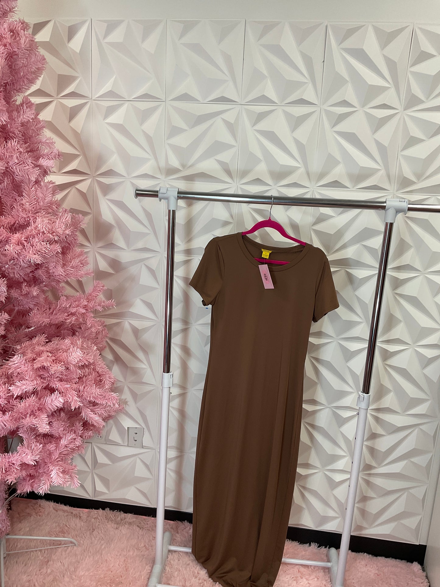 10/14 LADY BROWN MAXI DRESS SZ 1X