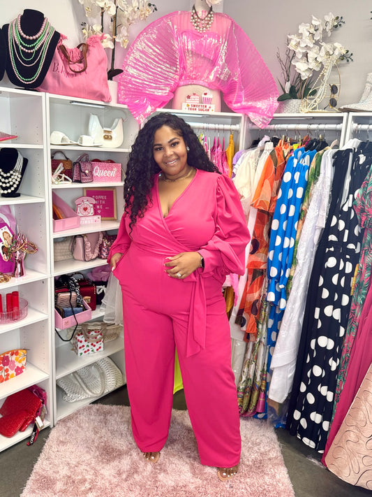 Lady Stepping in my Pink Jumpsuit