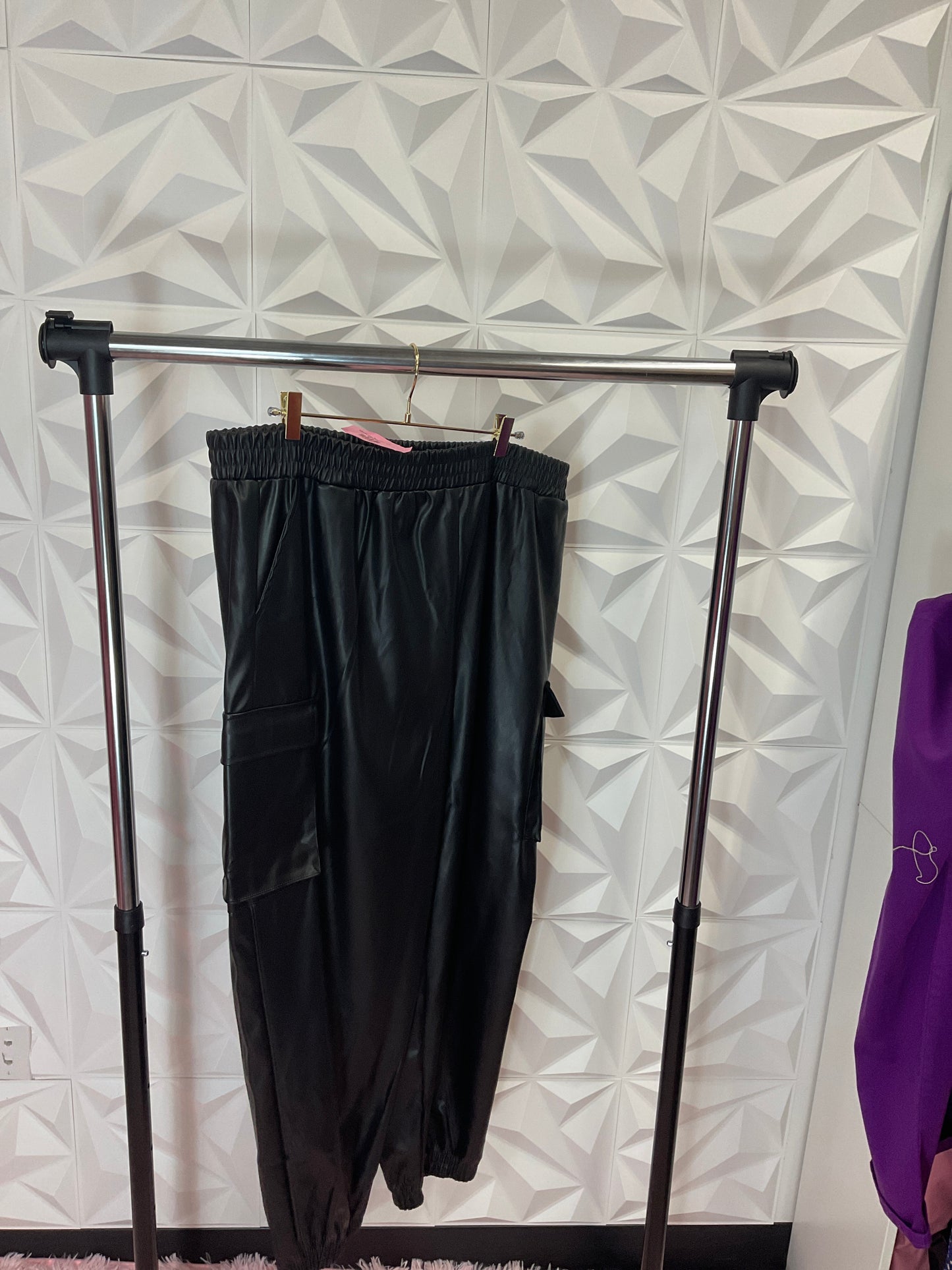 8/28 Lady Cargo Faux Leather Pants