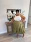 Lady Army Green Bubble Skirt