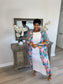 Lady Floral Chiffon Duster w/Hoodie