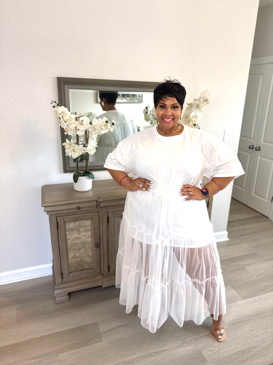 Lady Sweetheart Tulle Dress| White