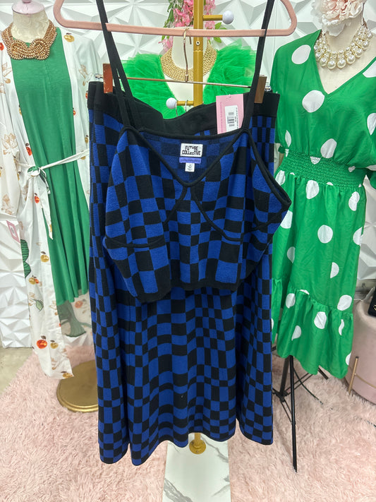 3/1 LADY BLUE CHECKERED SET SZ 2X