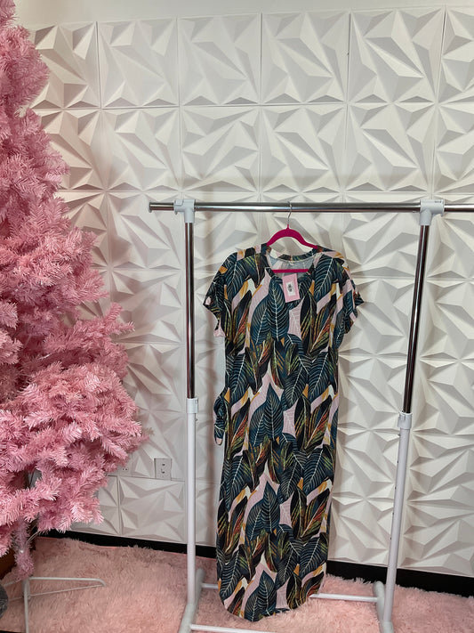 10/14 LADY LEAF MAXI DRESS SZ 1X