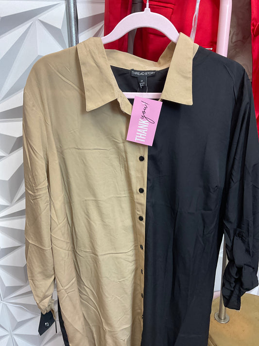 2/6 Lady Blackand tan button u Sz 2x