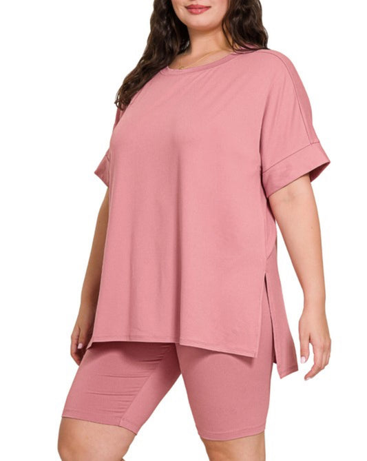 Lady Lounge Short Sets| Light Rose