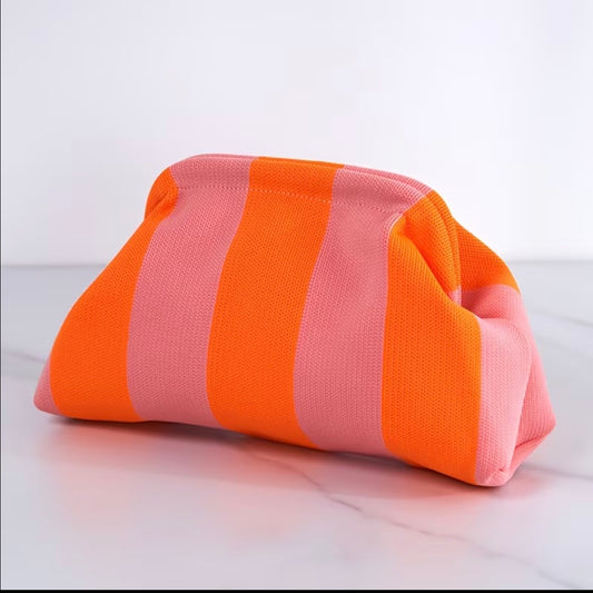Sunset Stripe Luxe Clutch