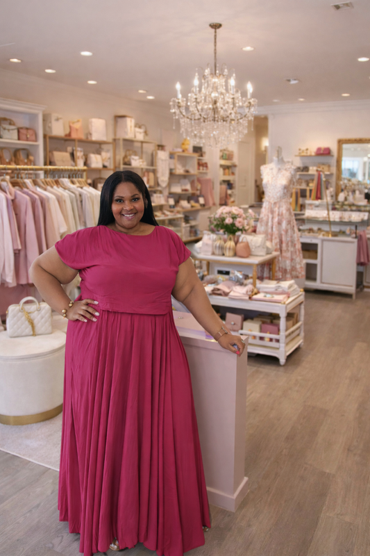 Nikki Skirt Set| Fuschia