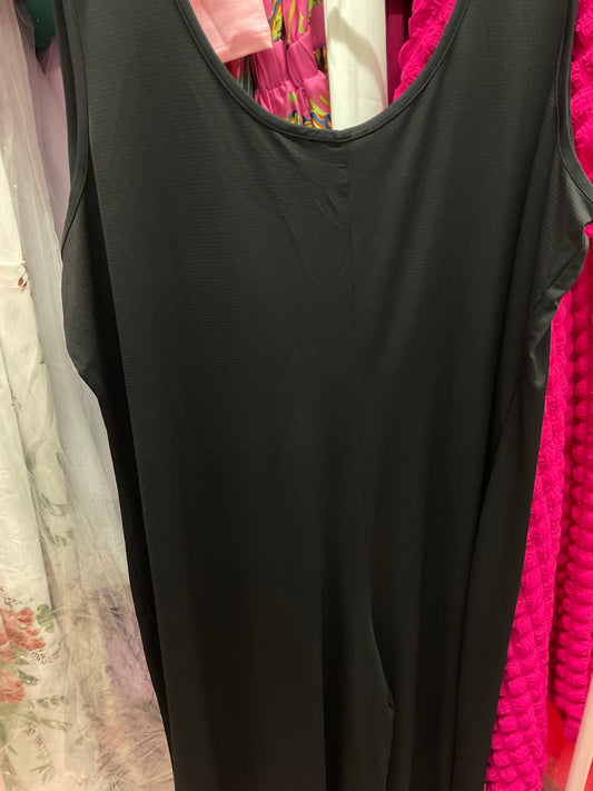 4/21 Lady Black Casual Flare Jumpsuit sz 1x