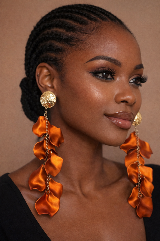 LADY ORANGE PEDAL EARRINGS