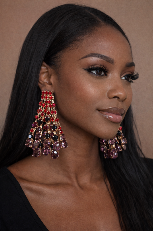 LADY PURPLE CHANDELIER EARRINGS