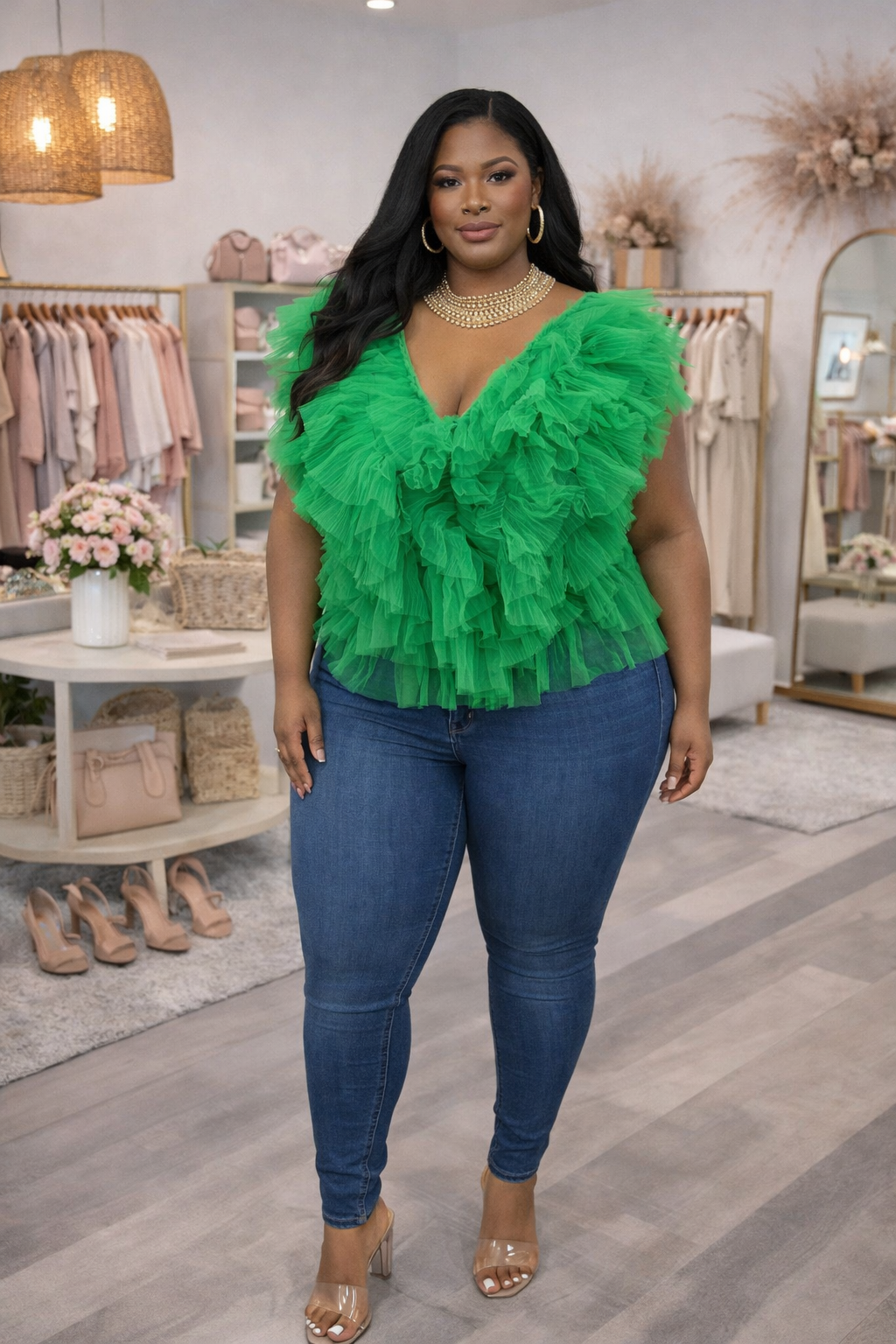 LADY CURVY GARDEN GLAM BODYSUIT