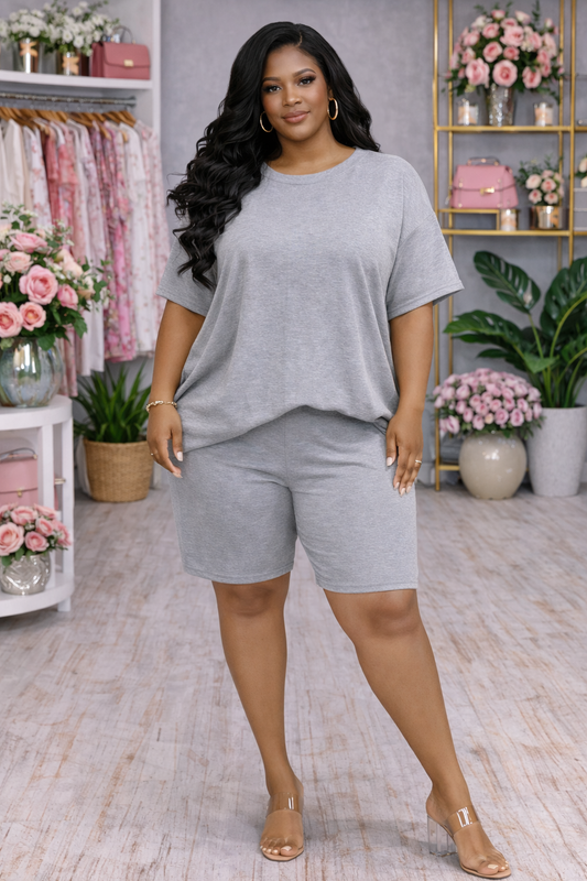 Lady Short Set|Grey