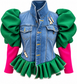 Lady Emerald Denim Drama Jacket