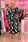 Lady Black and White Striped Dress