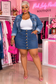 Lady Button Down Denim Skirt