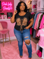 LADY BLACK CHEETAH CORSET TOP