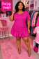 LADY CURVE PINK BUBBLE HEMED DRESS