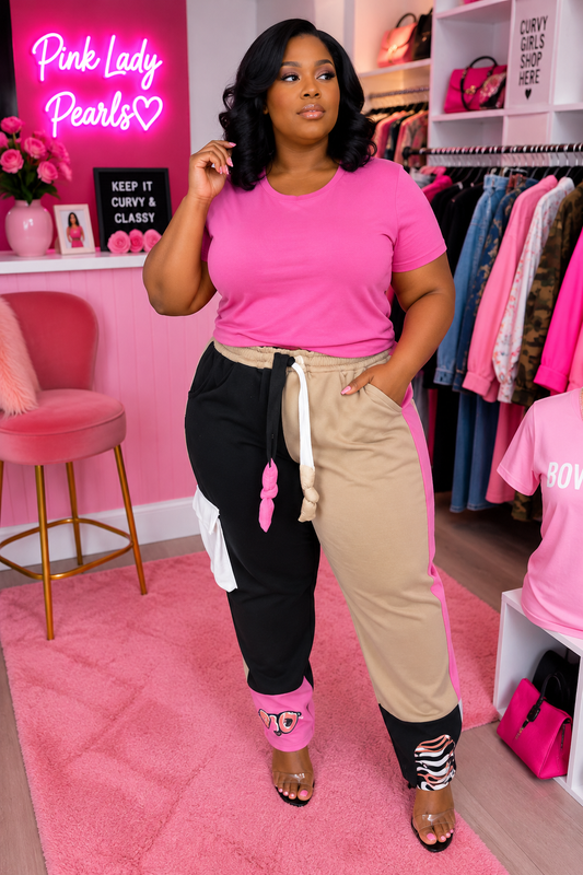 LADY NO PROUD COLOR BLOCK SWEAT PANTS