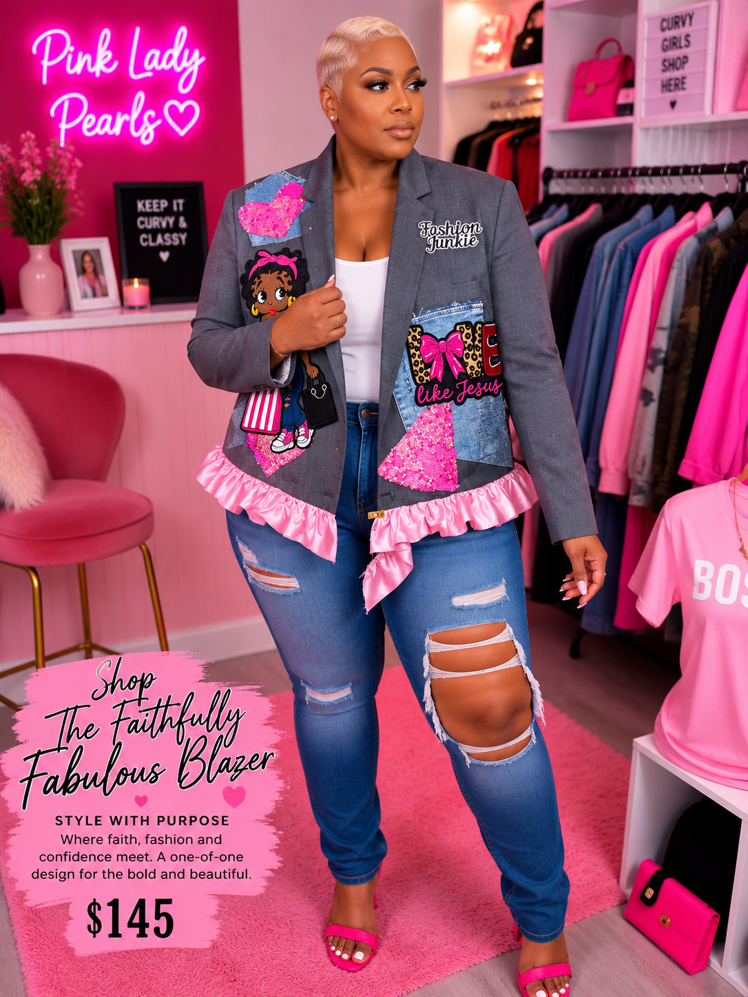 LADY PRETTY GIRL SWAG BLAZER