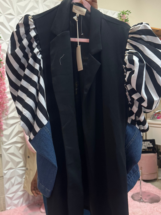 LADY MELLO BOLD STRIPED PUFF JACKET