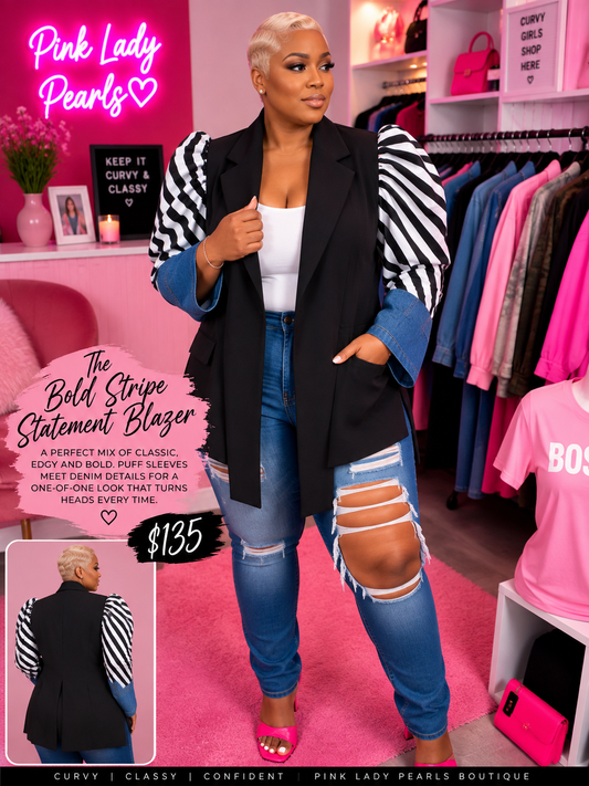 LADY MELLO BOLD STRIPED PUFF JACKET