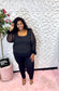 Lady Ashley Stewart Black Fur Sleeve Top