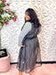Lady Black Sheer Overlay Vest