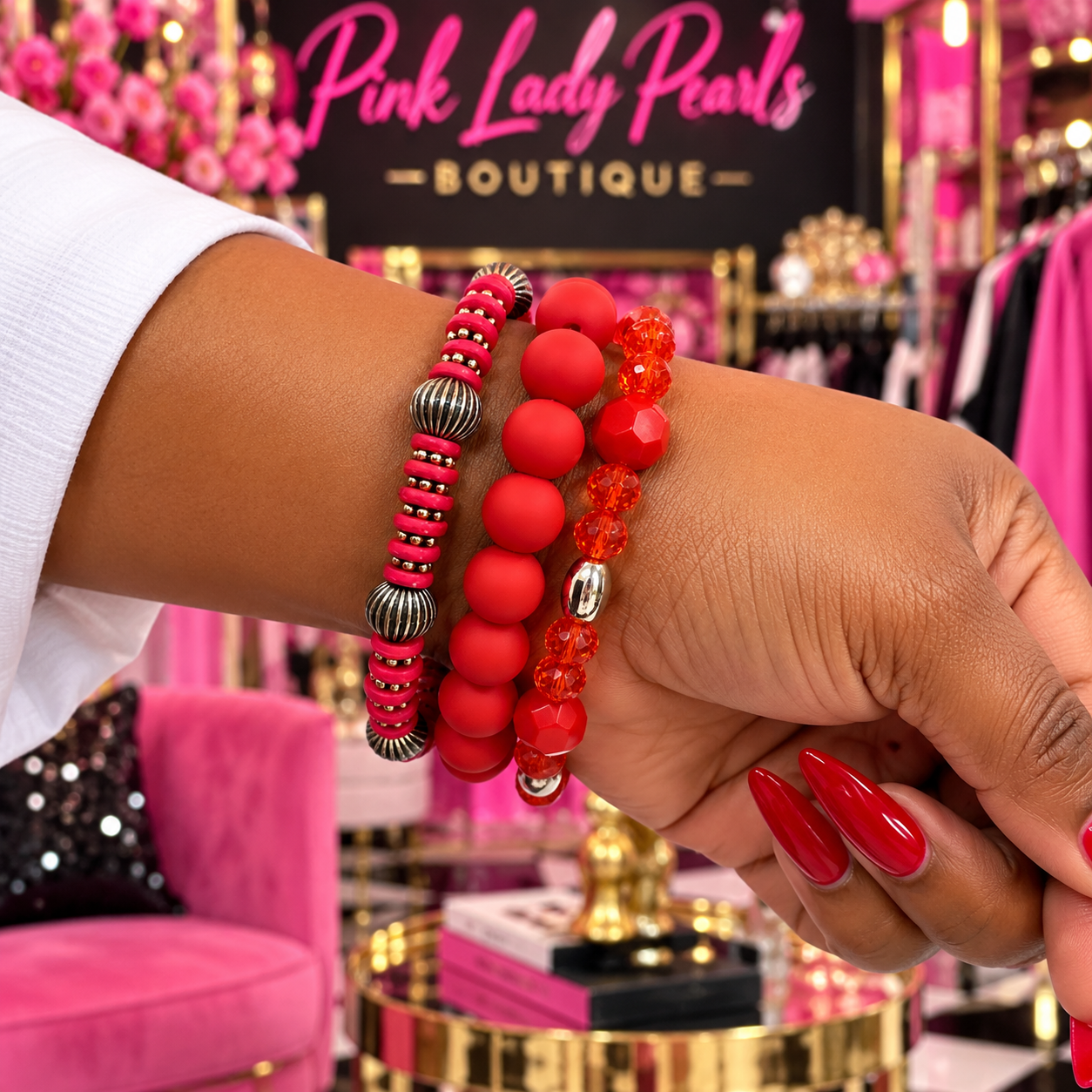 Lady Ruby Red Bracelet Stack